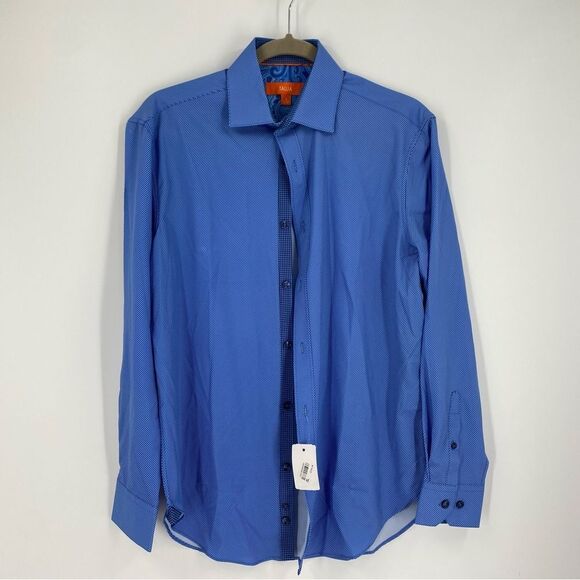 Tallia Men’s Blue Striped Button Front Shirt size S - Picture 1 of 3